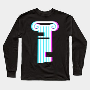 Glitch Vaporwave Greek Column Long Sleeve T-Shirt